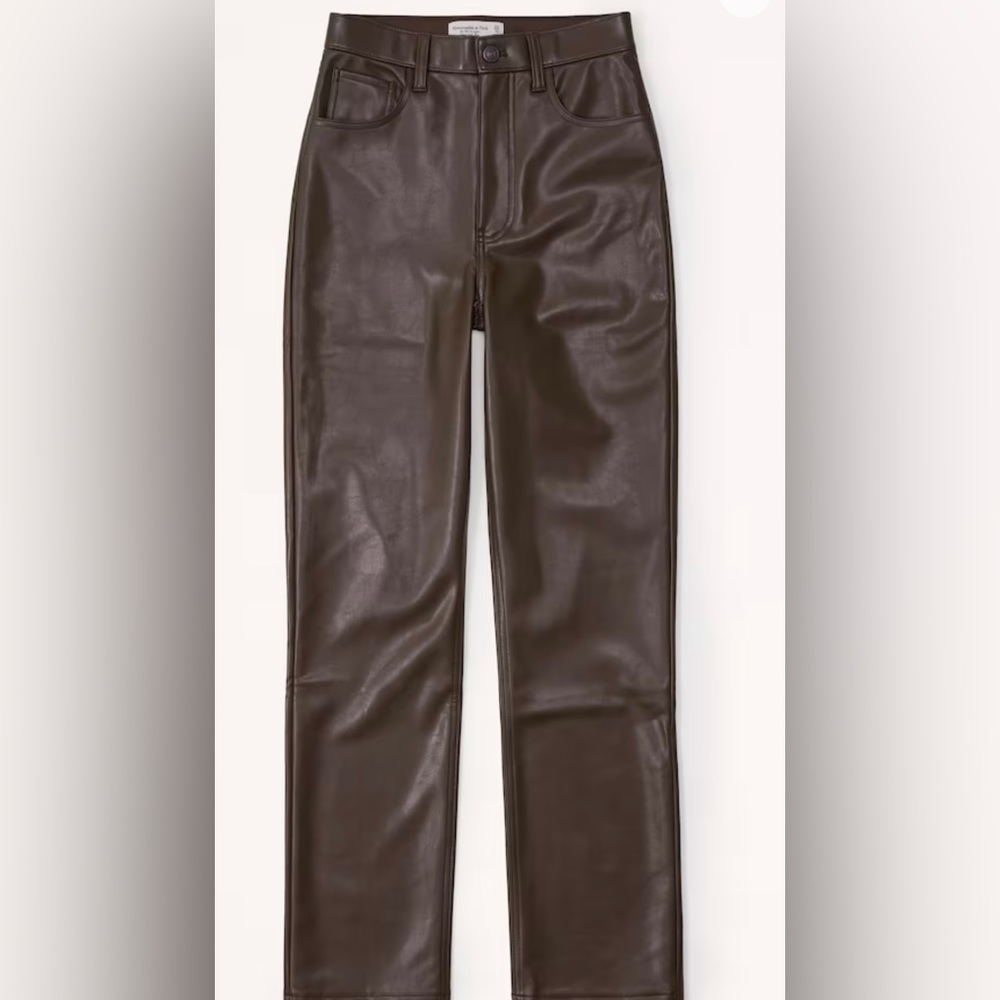 Abercrombie & Fitch 90’s straight ultra high rise vegan leather pant